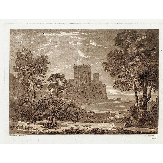 Landscape fromLiber Veritatis - Original B/W Etching after Claude Lorrain - 1815 1815 For Sale - Image 3 of 3