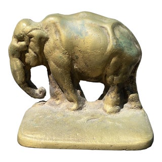 20th Century Metal Elephant Bookend For Sale