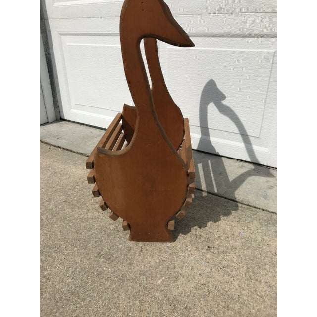 Late 20th Century Wooden Geese Basket For Sale - Image 4 of 13
