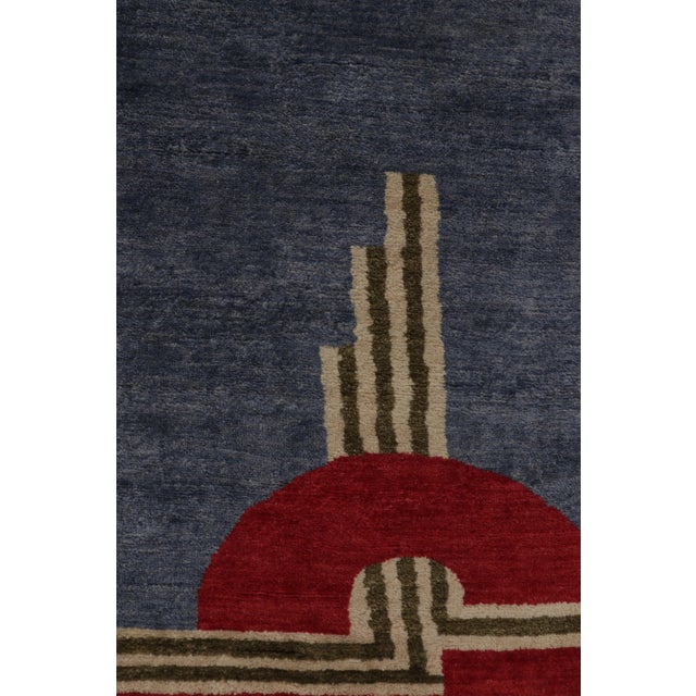 Rug & Kilim’s French Art Deco Style Runner in Gray With Red Geometric Patterns For Sale In New York - Image 6 of 8