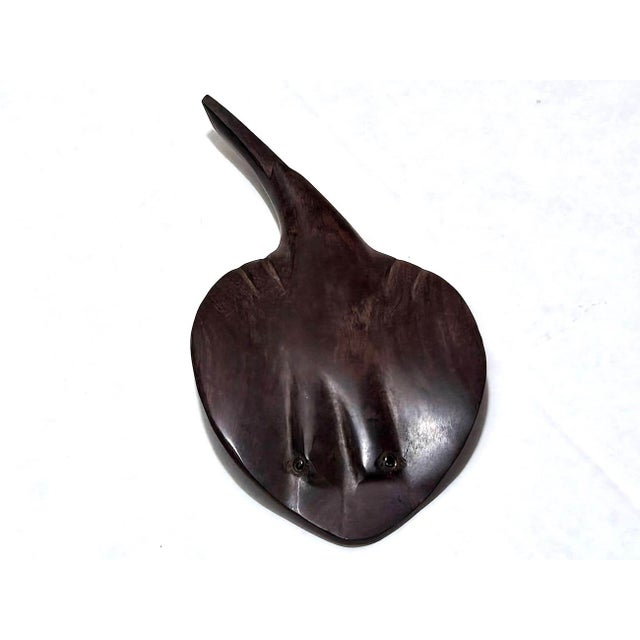 Vintage Hand Carved Ironwood Manta Ray/Stingray Figurine For Sale - Image 9 of 11