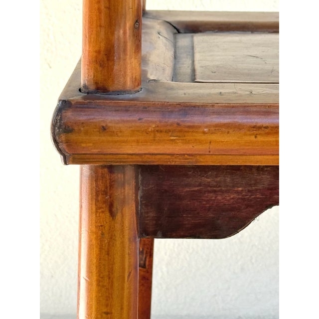 Antique Side Chair : Mid to Late 19th Century Chinese Elm Wood Vintage Chinese Side Chair- With a Warm Golden Glow! For Sale - Image 10 of 12