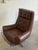 Brown Dark Brown Tufted Leather Swivel Lounge Chair Danish Mid-Century Modern 1970s For Sale - Image 8 of 9