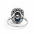 Antique Art Deco Cocktail Ring — 10-15ct Natural Sapphire & Old-Cut Diamond, Size 9.5 For Sale - Image 6 of 7