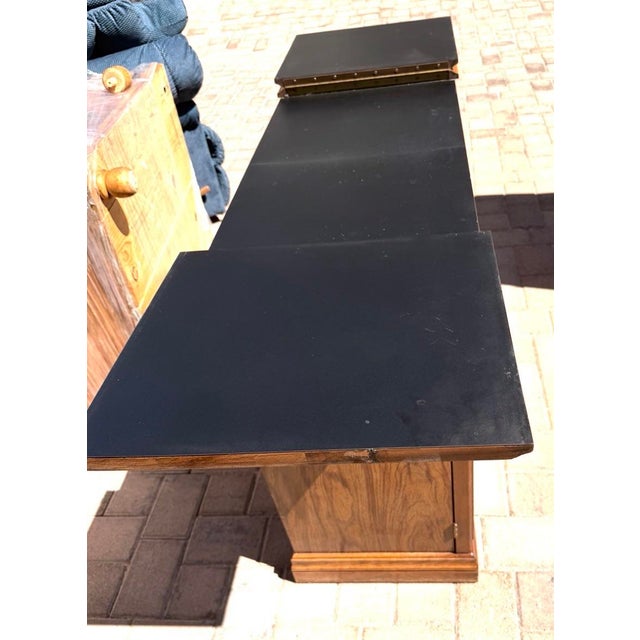 Vintage Carved Wooden Bar Cabinet With Drop-Leaf Extensions. For Sale - Image 9 of 12