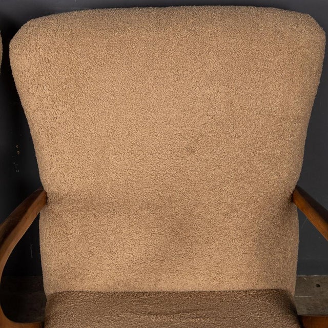 20th Century Italian Sofa and Armchairs in Toffee Bouclé by Paulo Buffa, 1950s, Set of 3 For Sale - Image 15 of 18