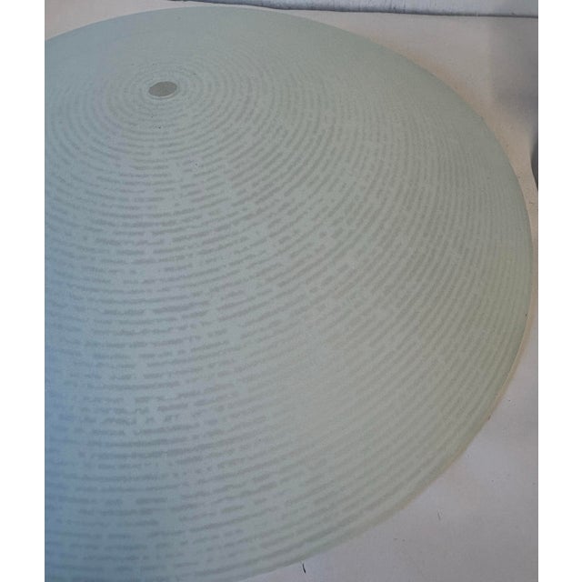 White Mid 20th Century Mid Century Modern Ceiling Light Fixture With Glass Shade For Sale - Image 8 of 8