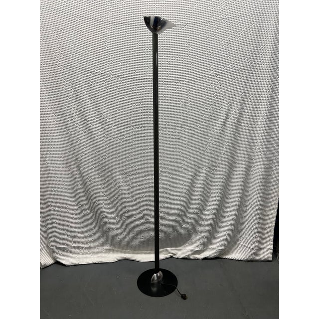 Gianfranco Frattini 1980s Gianfranco Frattini Sculptural Scallop-Shape Shade Chrome Floor Lamps - a Pair For Sale - Image 4 of 6