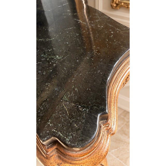 Vintage French Provincial Rococo Style Console Table With Tessellated Stone Top For Sale - Image 10 of 13