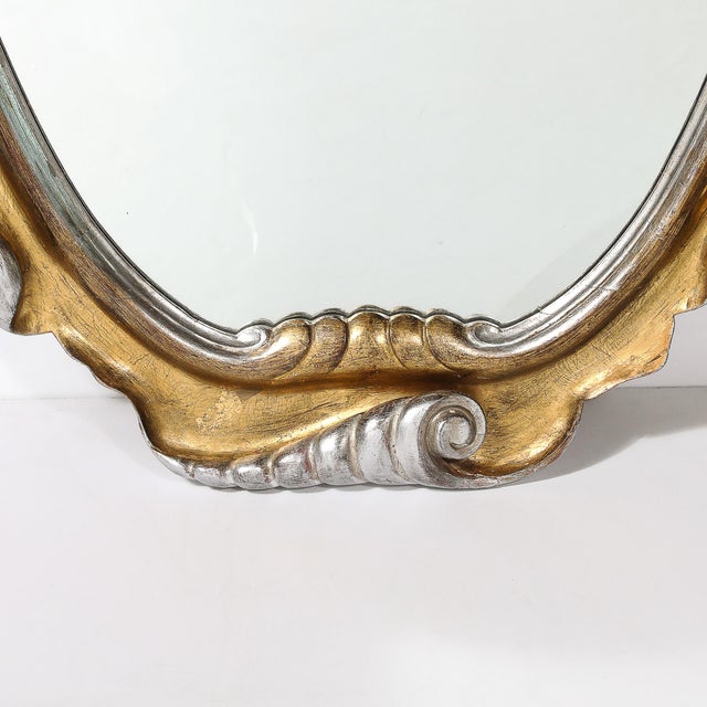 Brass Hollywood Gold and Silver Gilt-Wood Mirror by Dorothy Draper For Sale - Image 8 of 12