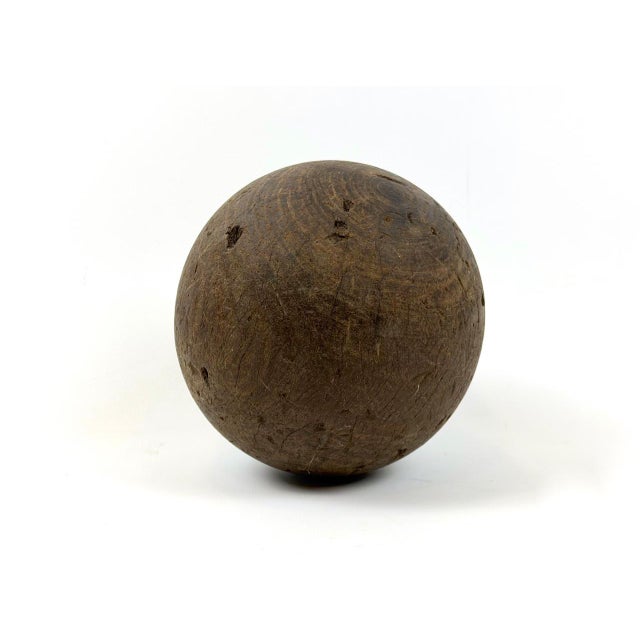 Wood 17th Century Antique Lignum Vitae Sphere For Sale - Image 7 of 9