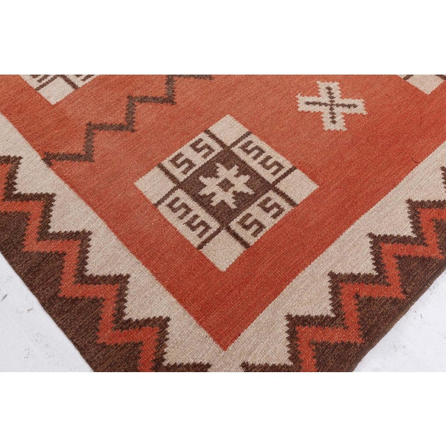 Mid-Century Modern Doris Leslie Blau Vintage Swedish Flat Woven Rug For Sale - Image 3 of 8