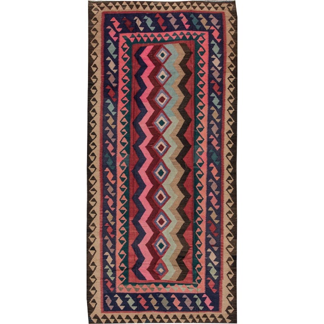Mid-20th Century Vintage Persian Kilim, 4'7" X 10'5" For Sale