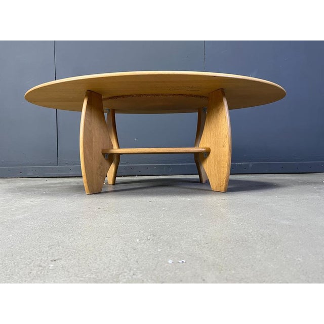 Brown Vintage Oval Beech Coffee Table, 1980s For Sale - Image 8 of 14