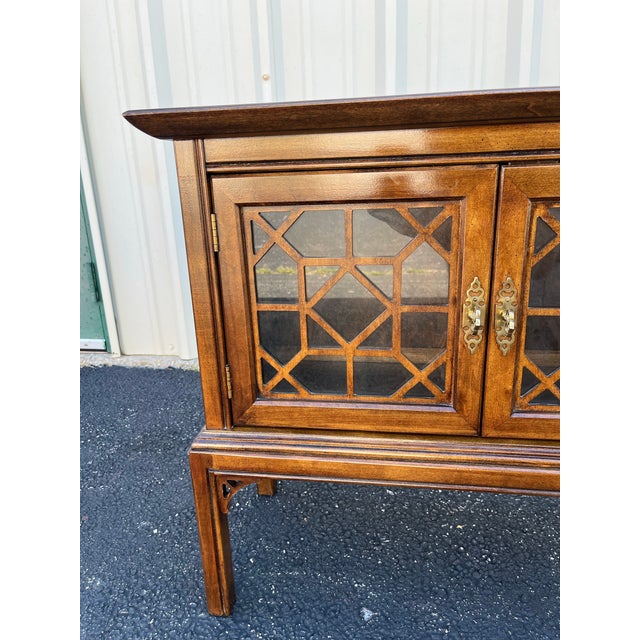Vintage Chinoiserie Walnut Nightstand or Side Table For Sale - Image 11 of 12