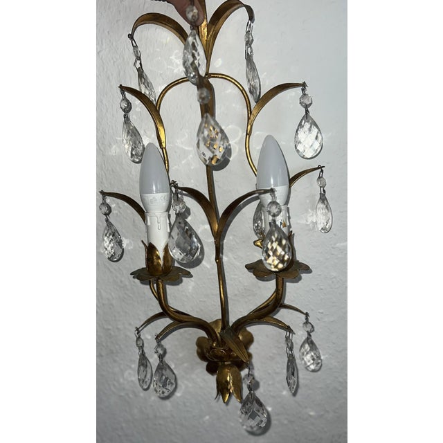 Italian Florentine Wall Lights, 1960s, Set of 2, in Flawless conditions. Designed 1960 to 1969 Up to 250V (Europe/UK...