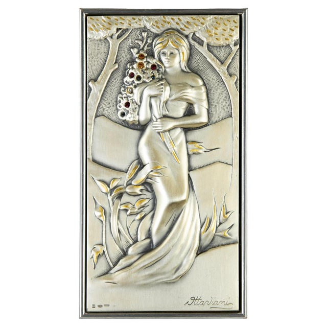 1980s Portrait of Spring in Silver by Studio Ottaviani For Sale - Image 5 of 5