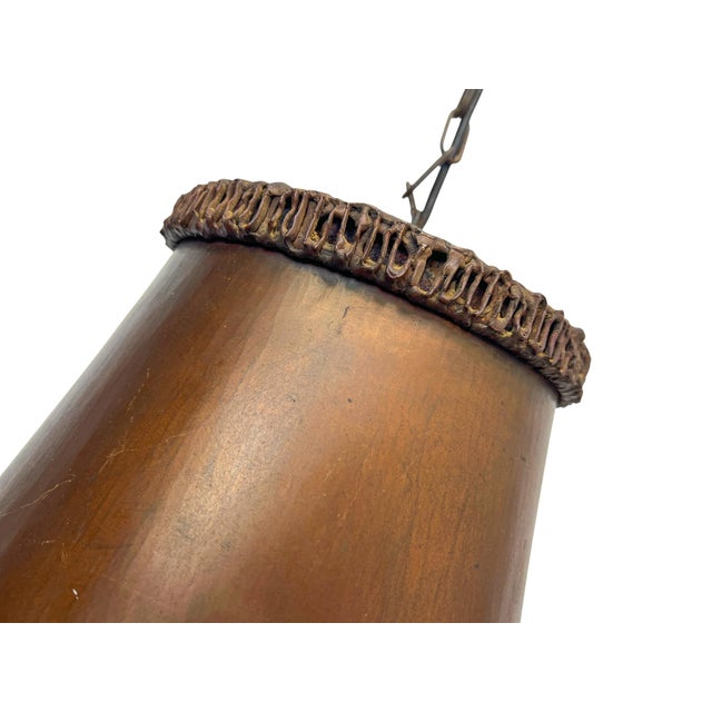 Brutalist Handcrafted Copper Pendant Lamp in Tom Greene, 1960s For Sale - Image 12 of 18