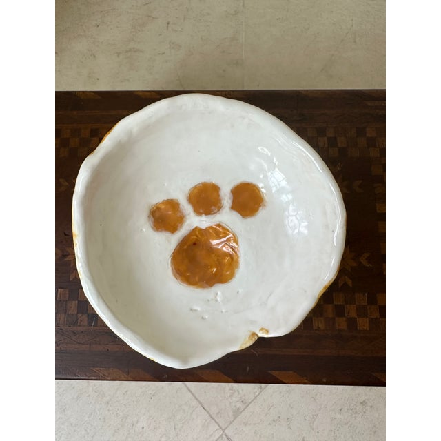 Vintage Signed Ceramic Bowl With Dog Paw Design For Sale - Image 14 of 14