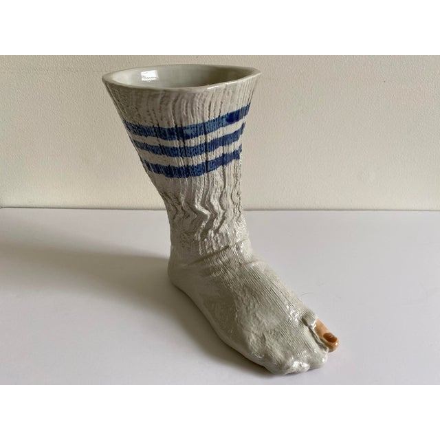 Totally camp stoneware Gym Sock vase made exclusively for The Sockyard Company by Louisville Stoneware.