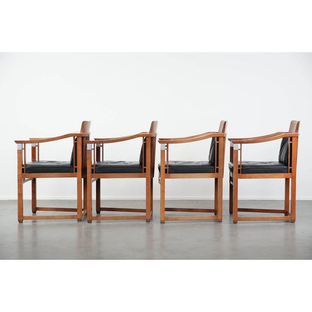 2000 - 2009 Art Deco Decoforma Series Dining Armchairs in Black Leather from Schuitema, Set of 4 For Sale - Image 5 of 18