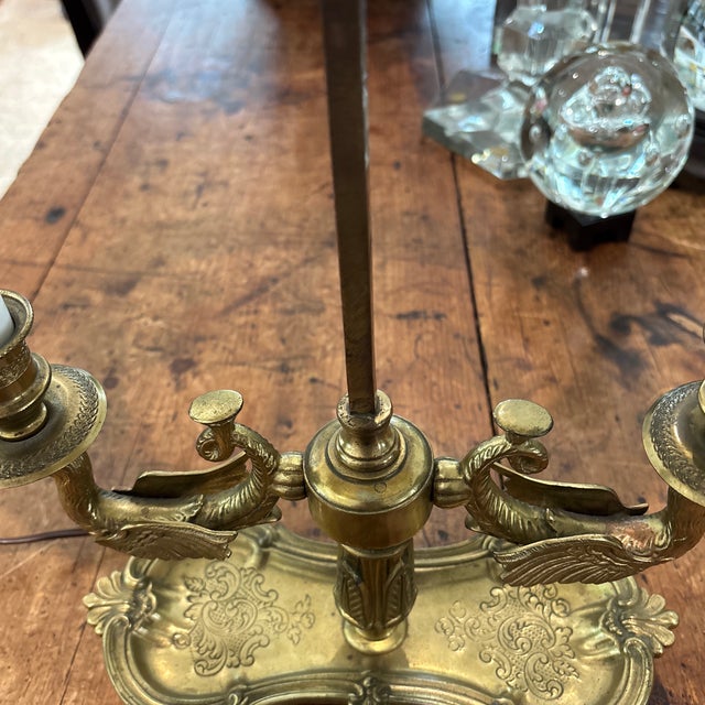 Bronze Bouillotte Lamp With Adjustable Tole Shade For Sale - Image 11 of 12