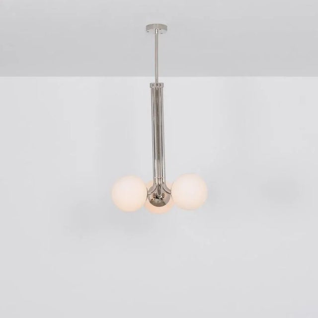 Contemporary Tubular Md Polished Nickel Pendant Light by Schwung For Sale - Image 3 of 4