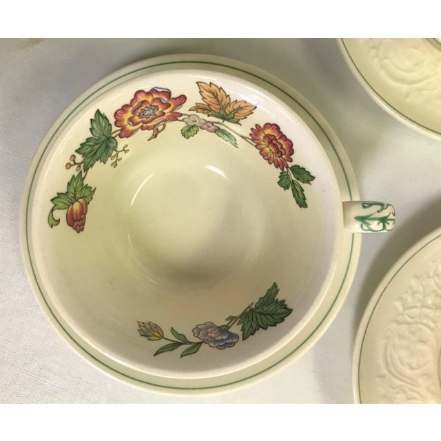 Wedgwood Vintage Wedgewood Patrician "Tapestry" Collection Cup and Saucer - Set of 7 For Sale - Image 4 of 13