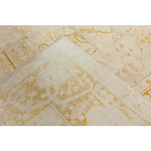 Antique Indian Amritsar Botanic Handmade Wool Rug For Sale - Image 4 of 8