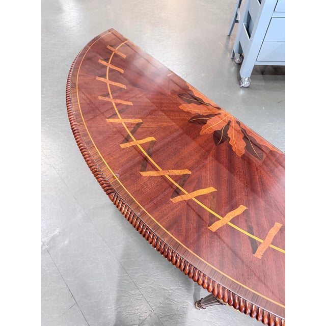 Late 20th Century Late 20th Century Stickley John Widdicomb Mahogany Demi-Lune Console Table With Glass Top For Sale - Image 5 of 10