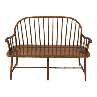 Windsor Style Bamboo Form Maple Bench For Sale