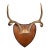 Vintage Mounted Deer Antlers on Wooden Plaque C. 1940-1970 For Sale