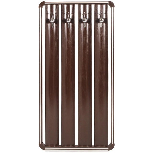 Brown Curved Rosewood and Chromed Metal Coat Rack attributed to Carlo de Carli for Fiarm, 1960s For Sale - Image 8 of 8