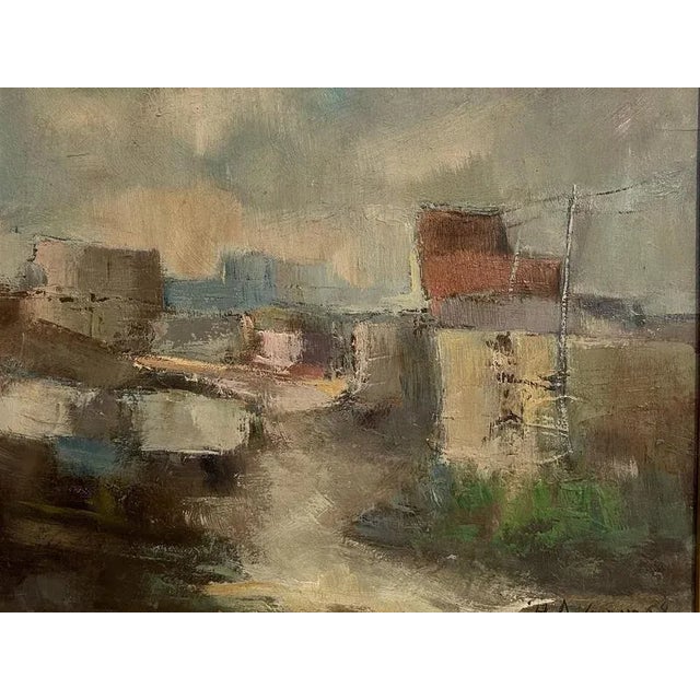 Painting, oil on canvas, landscape, De Lauzieres, 20th century Impressionist-inspired landscape created by De Lauzieres in...