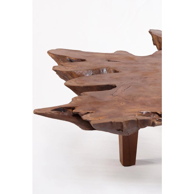 2020s Brown Teak Living Edge Coffee Table 43 For Sale - Image 5 of 6