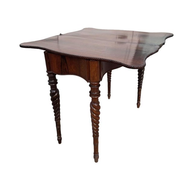 Antique Foldable Console Table in Rosewood For Sale - Image 4 of 8