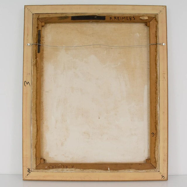 Brooklyn Transfer East River Crossing Oil on Canvas Painting Frederick Reimers For Sale - Image 11 of 12