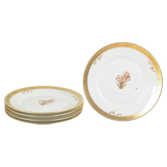 1960s Golden Basket Lunch Plates in Porcelain from Royal Copenhagen, 1965, Set of 5 For Sale - Image 5 of 5