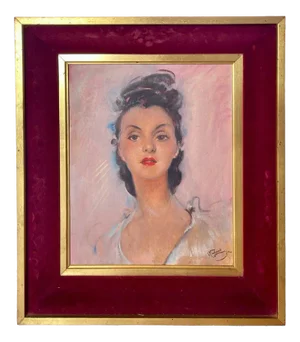 Jean-Gabriel Domergue, The English Brunette, Oil on Canvas