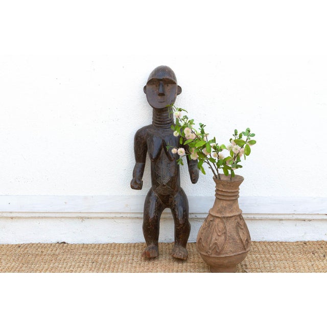 This powerful 43-inch statue is a rare, large-scale representation of a fertility figure from the Namji (also known as...