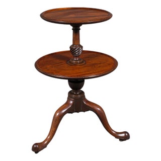 Antique Dumb Waiter, English Two Tier Afternoon Tea Serving Stand, Regency, 1820 For Sale