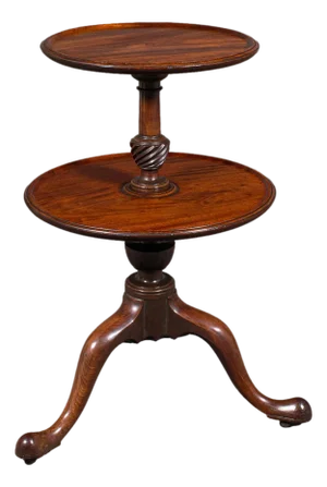 Antique Dumb Waiter, English Two Tier Afternoon Tea Serving Stand, Regency, 1820