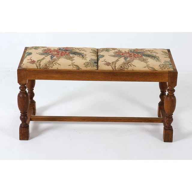 Mid-Century Modern Mid-20th Century Danish Oak Upholstered Ottoman Bench For Sale - Image 3 of 9