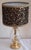 Vintage Table Lamp with Twisted Crystal Glass Base in Brass Mounting and Sequined Shade from Lamplove, 1980s For Sale - Image 6 of 10