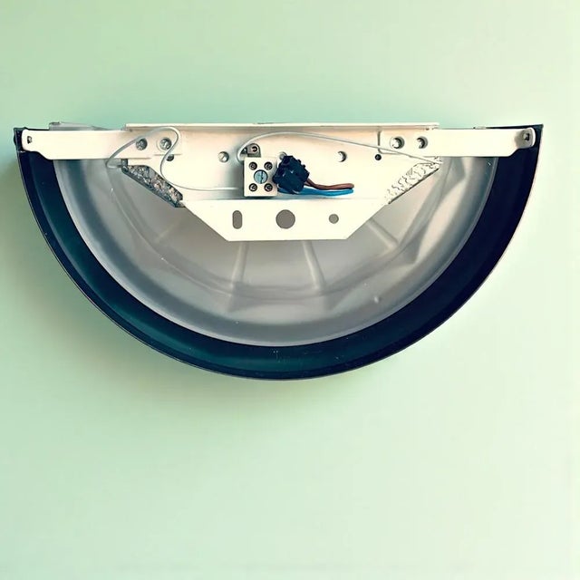 Silver Art Deco Style Frosted Glass Wall Sconce, 1990s For Sale - Image 8 of 10