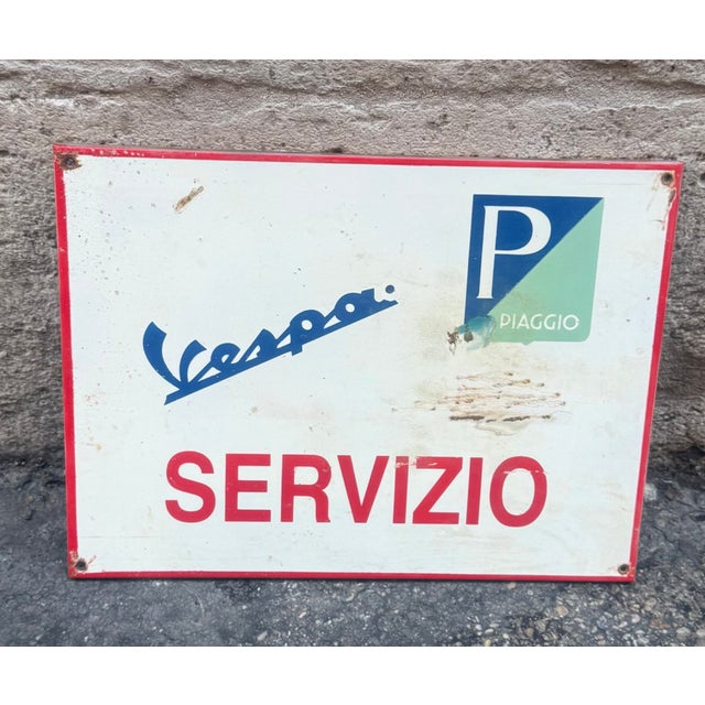 Mid-Century Modern Vintage Piaggio Vespa Sign, 1960s For Sale - Image 3 of 6
