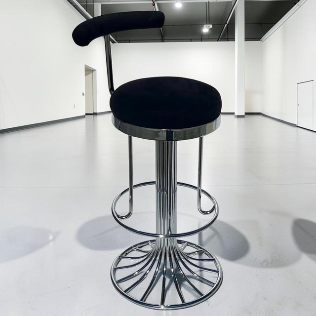 Gastone Rinaldi 1970s Chrome Bar Stools by Gastone Rinaldi - Set of 4 For Sale - Image 4 of 7