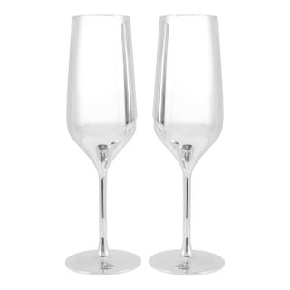 Maybach by Robbe & Berking Pair of Silver Plated Champagne Flute For Sale