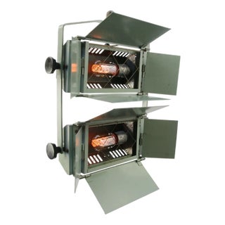 Vintage German Green Metal Floodlight from Veb Deutsche Werkstätten Hellerau For Sale