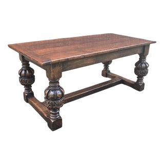 Elizabethan Oak Refrectory Farmhouse Dining Table, 1910 For Sale